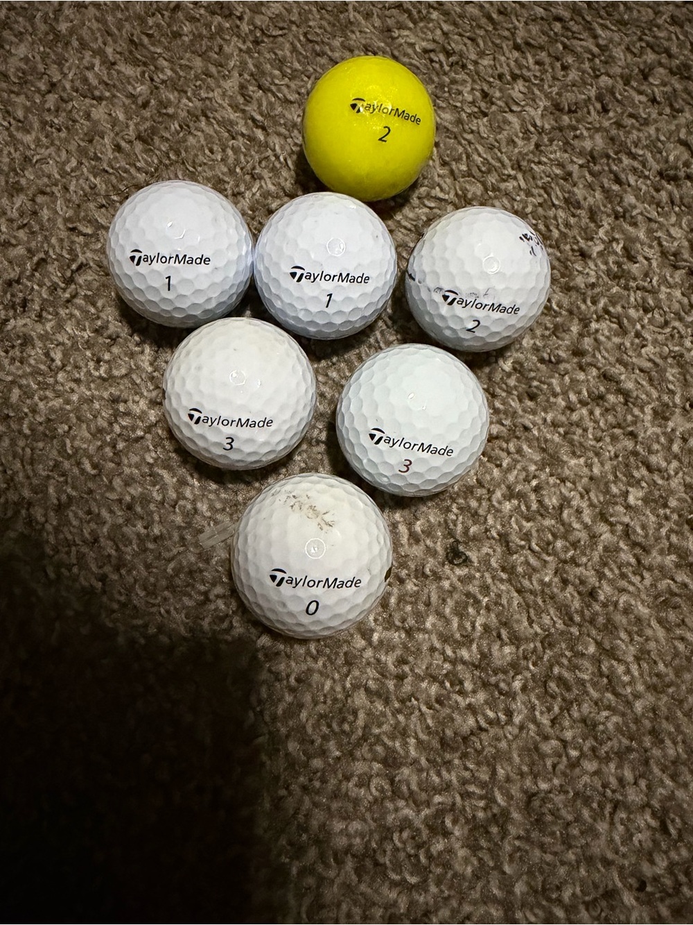 TaylorMade Golf Balls - White and Yellow (Set of 7)